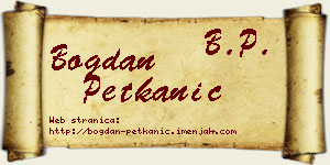 Bogdan Petkanić vizit kartica